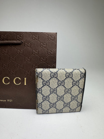 Vintage Gucci Ophidia Monogram Leather wallet black gray