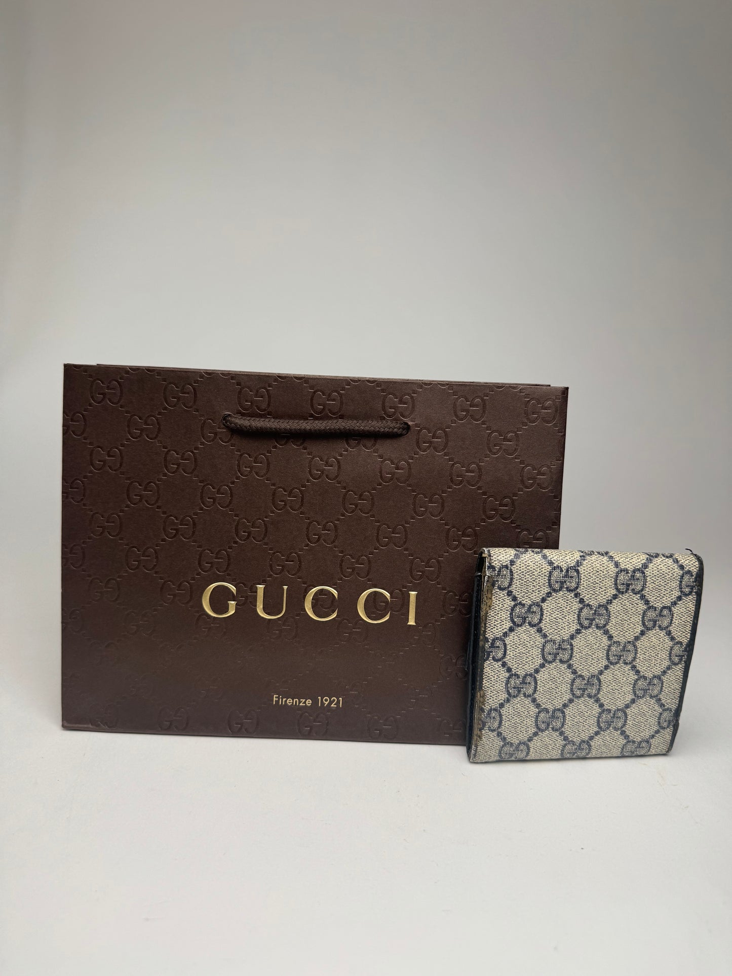 Vintage Gucci Ophidia Monogram Leather wallet black gray