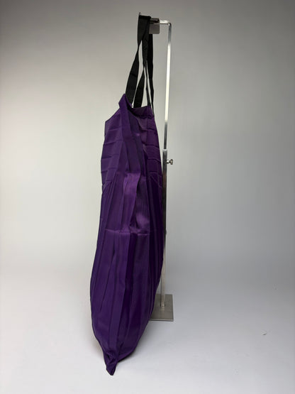 Vintage Issey Miyake Polyester Tote Purple Black Webbing