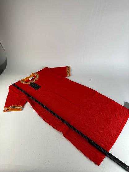Vintage Yves Saint Laurent Knit Dress Red Multicolor M
