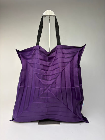 Vintage Issey Miyake Polyester Tote Purple Black Webbing