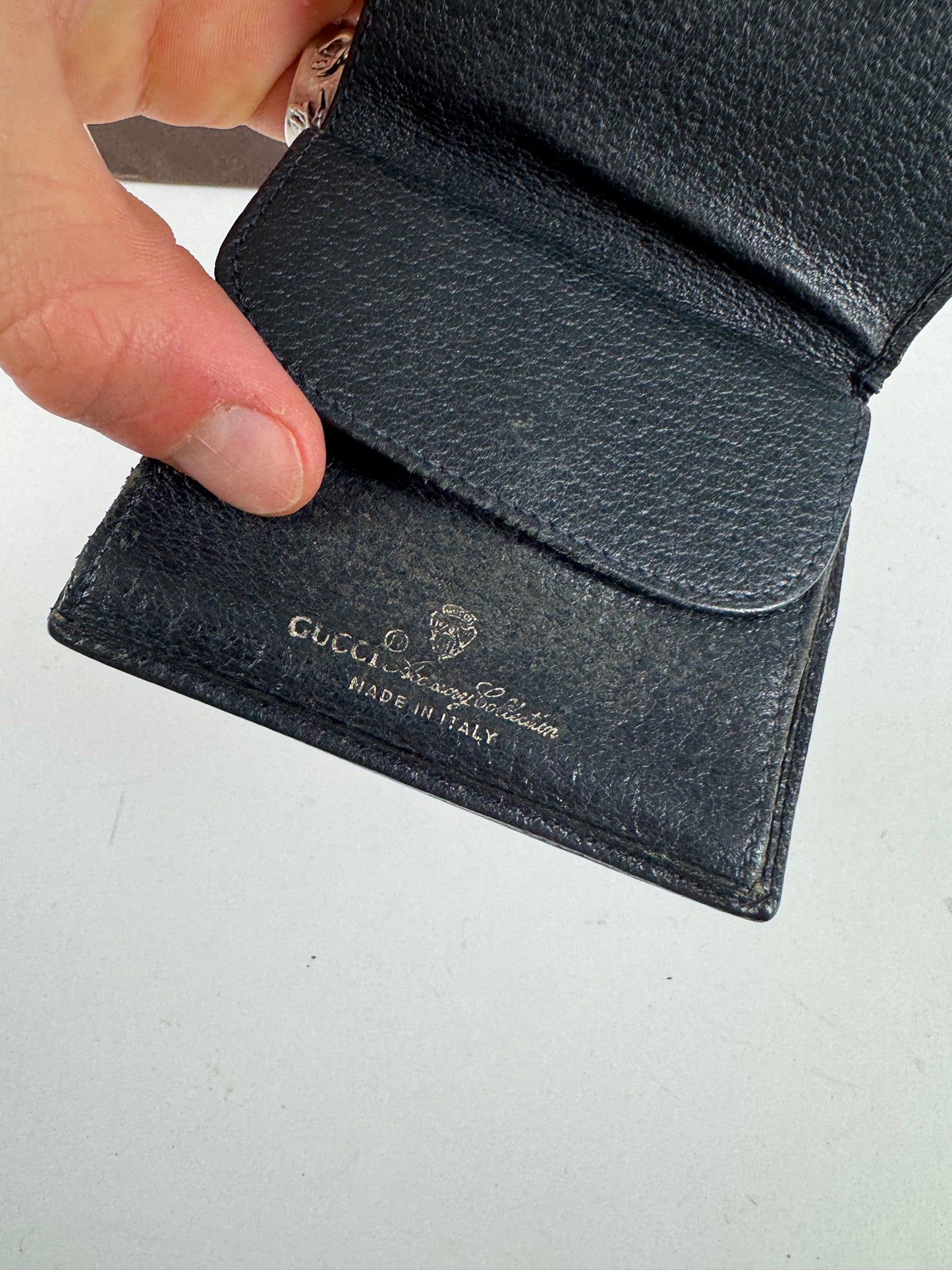 Vintage Gucci Ophidia Monogram Leather wallet black gray