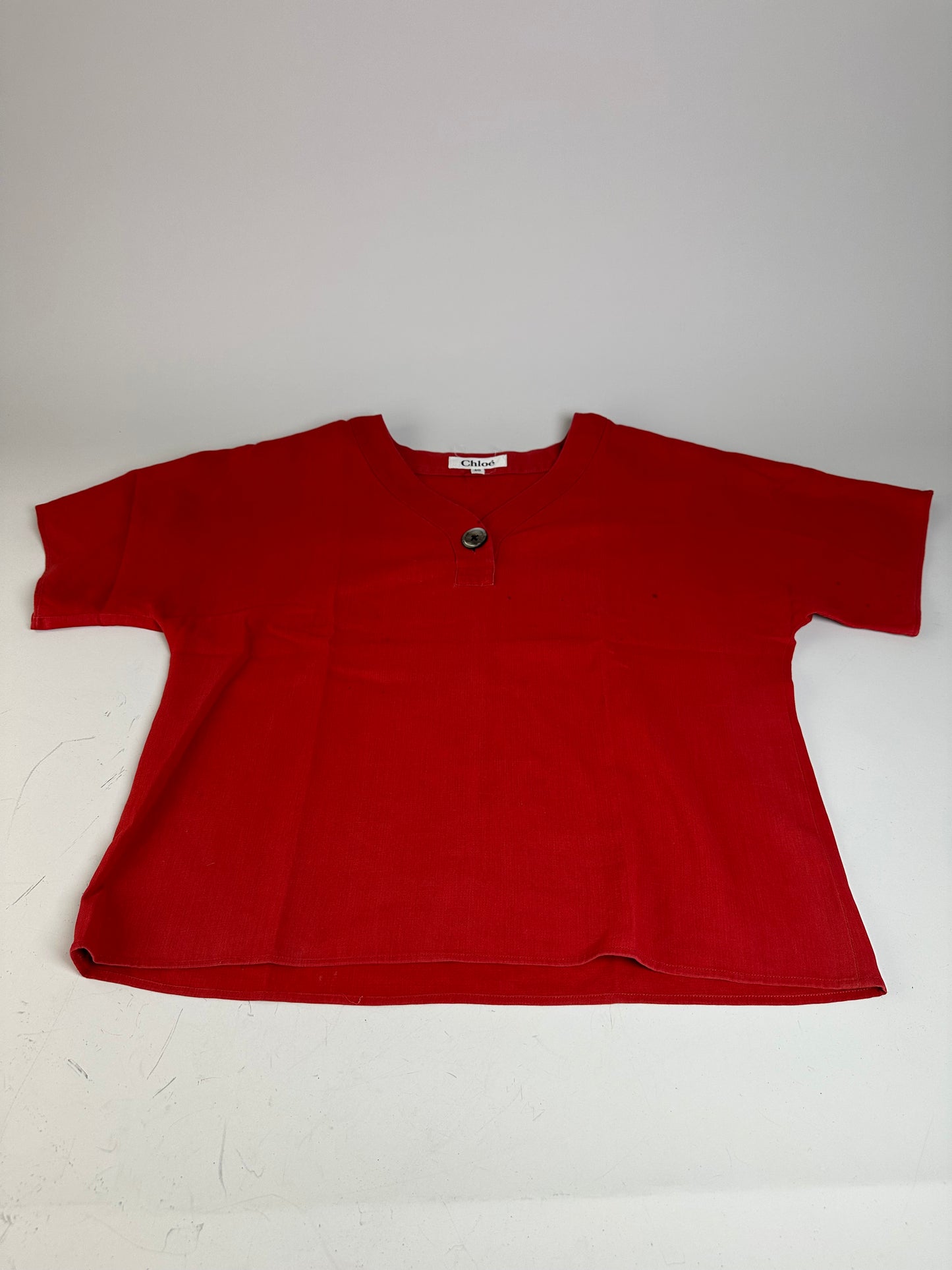 Vintage Chloe Cotton Blend Top Red L