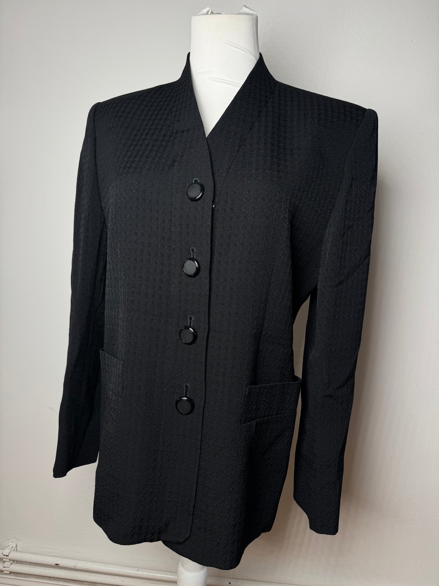 Vintage Givenchy Wool Blazer / Short Trenchcoat M/L black