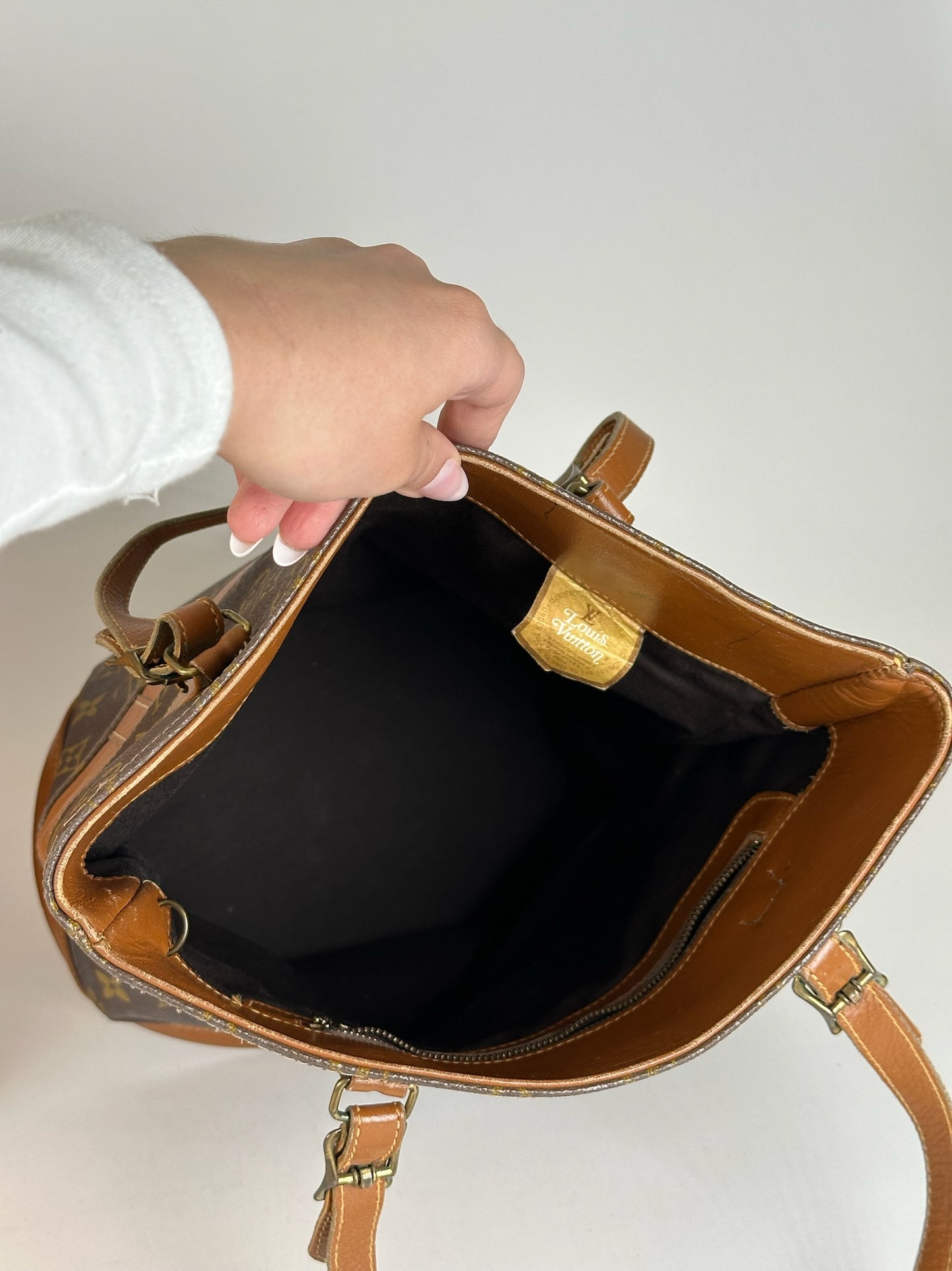 Vintage Louis Vuitton Leather Monogram Bucket bag brown