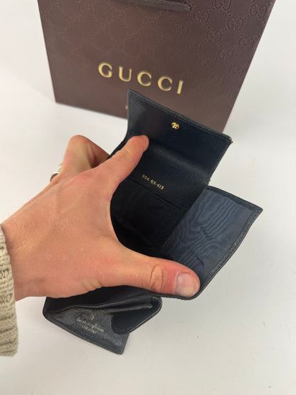 Vintage Gucci Ophidia Monogram Leather wallet black gray