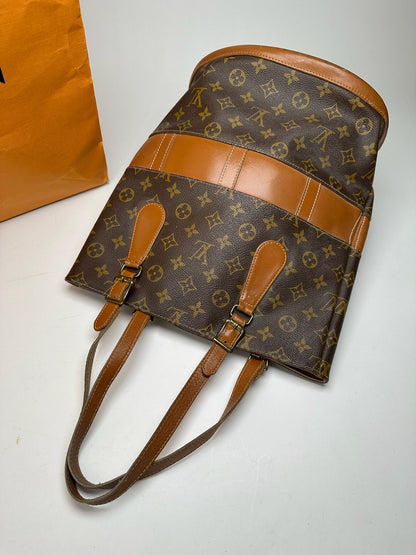 Vintage Louis Vuitton Leather Monogram Bucket bag brown