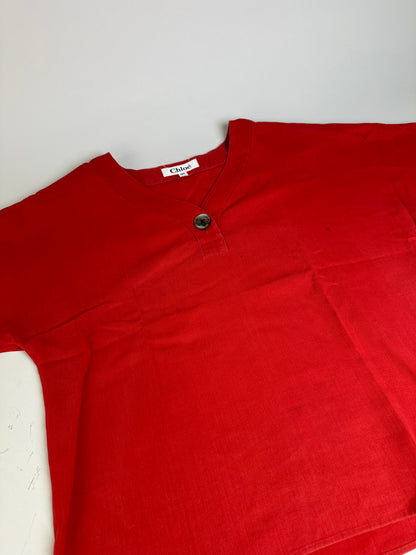 Vintage Chloe Cotton Blend Top Red L