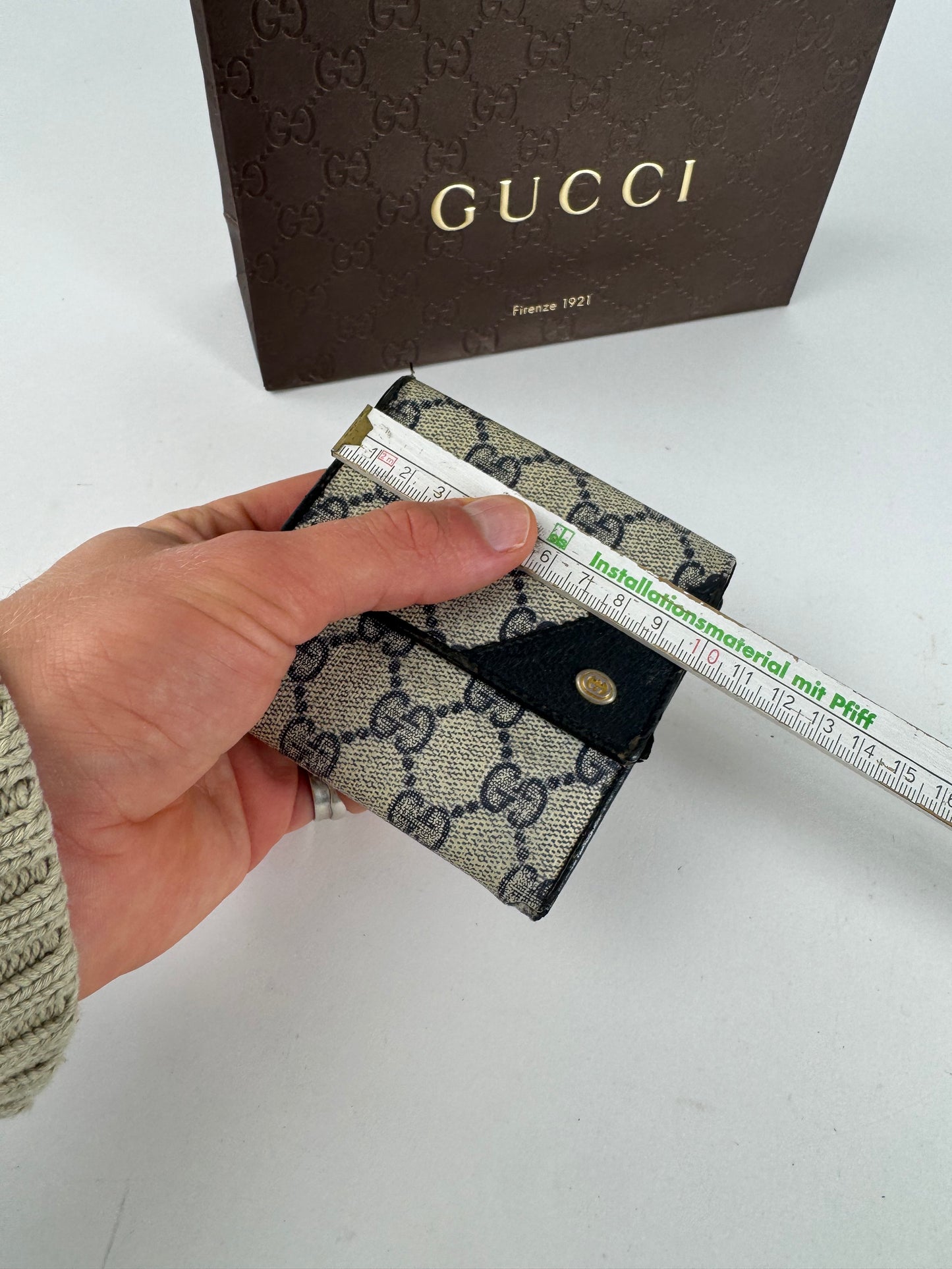 Vintage Gucci Ophidia Monogram Leather wallet black gray