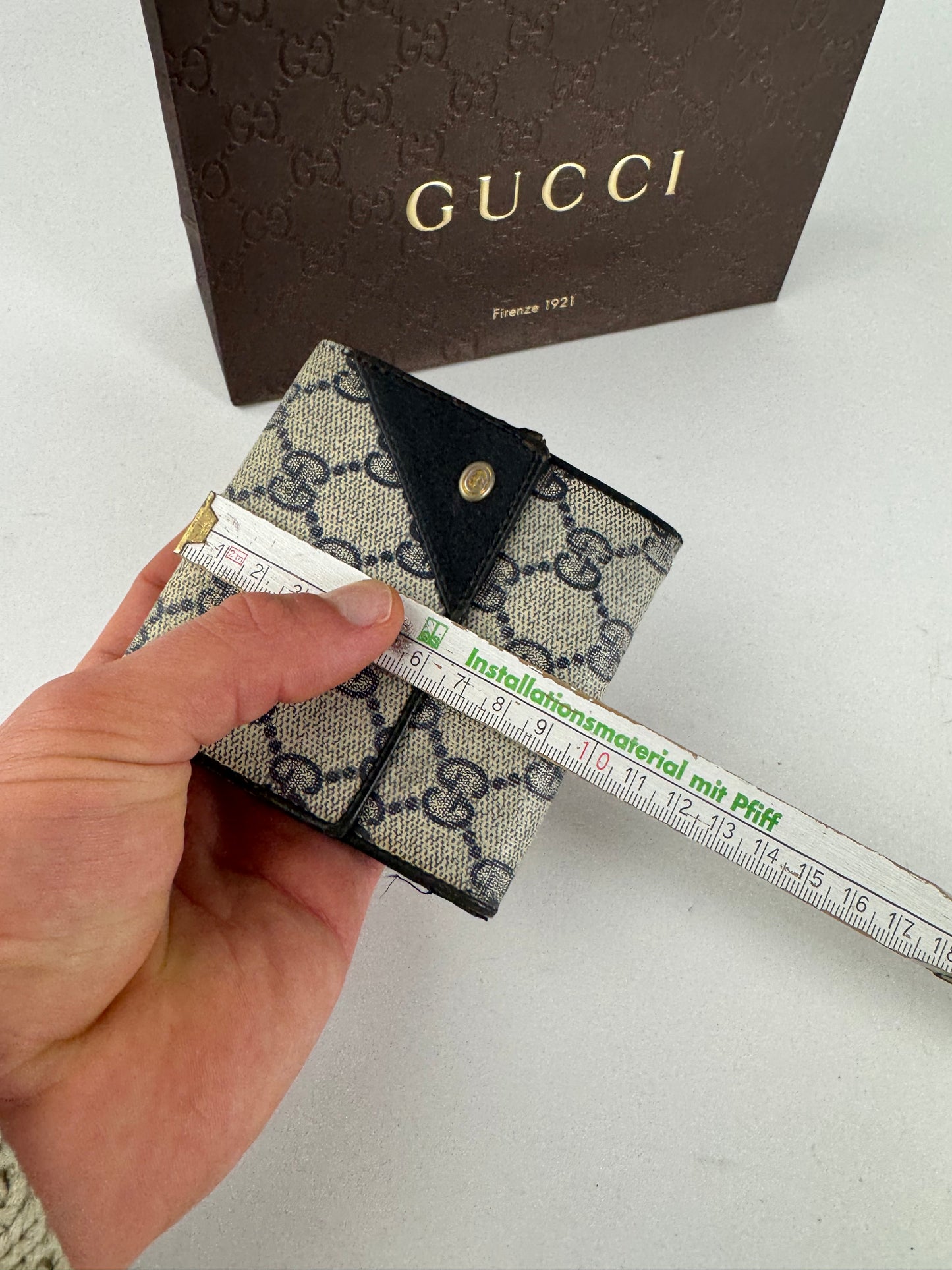 Vintage Gucci Ophidia Monogram Leather wallet black gray