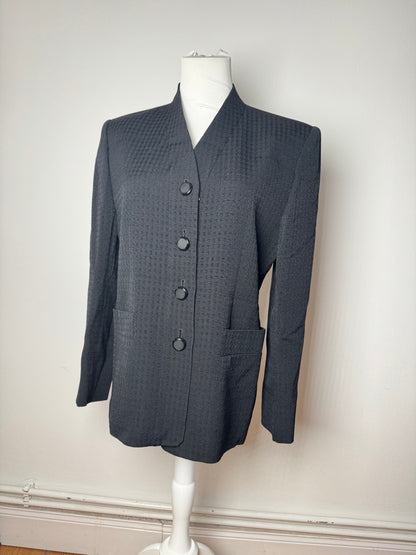 Vintage Givenchy Wool Blazer / Short Trenchcoat M/L black