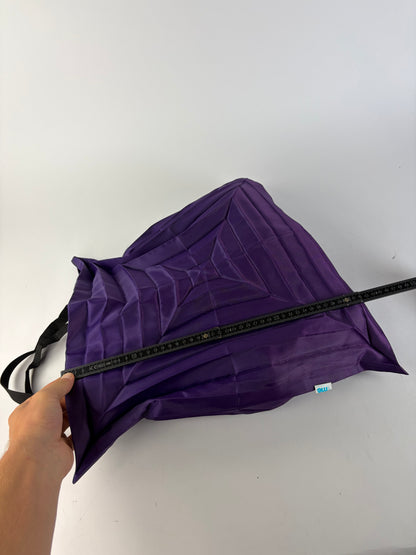 Vintage Issey Miyake Polyester Tote Purple Black Webbing