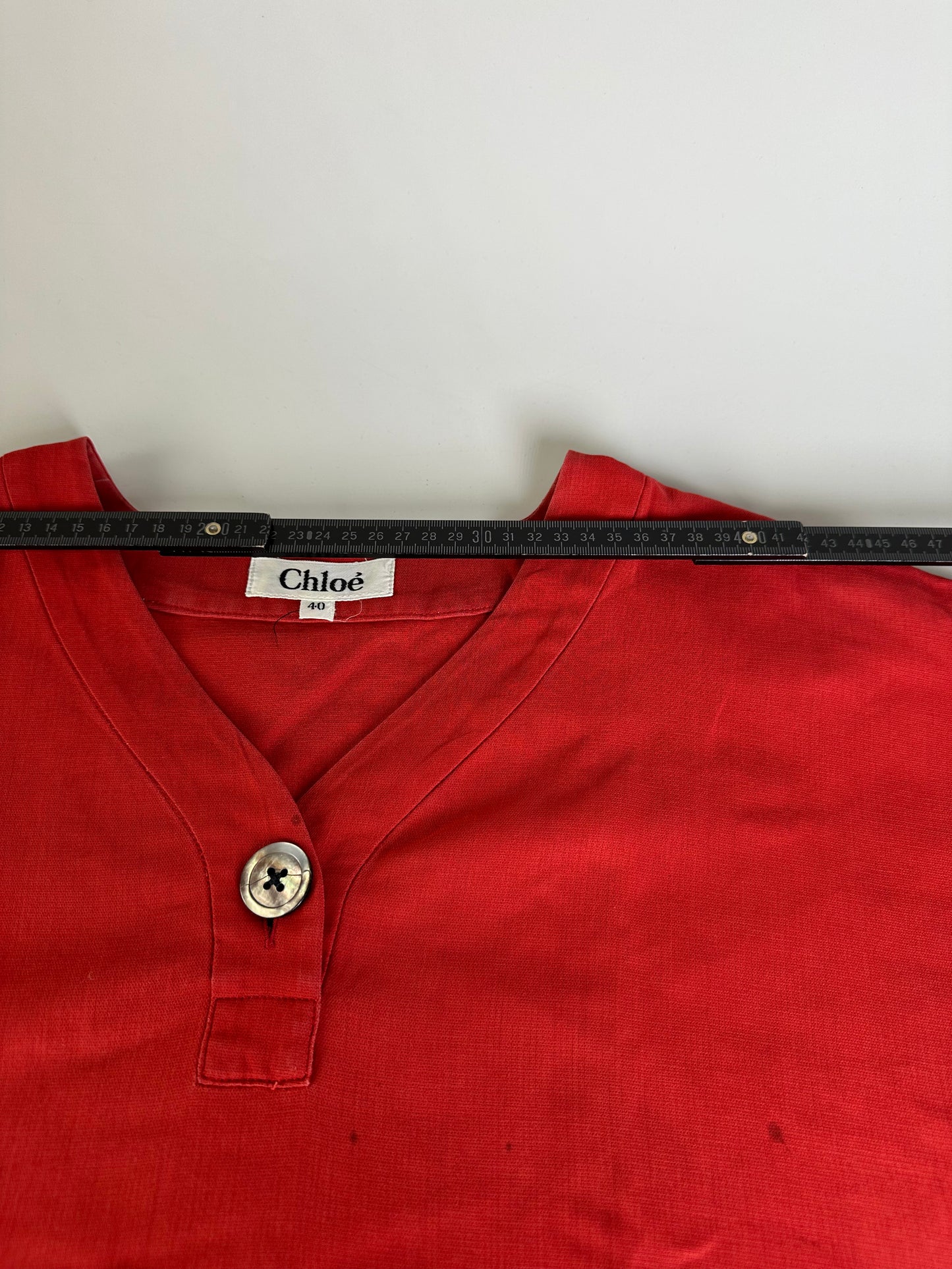 Vintage Chloe Cotton Blend Top Red L