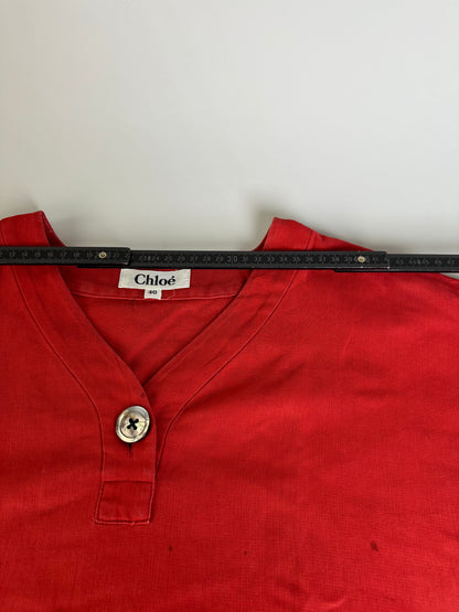 Vintage Chloe Cotton Blend Top Red L