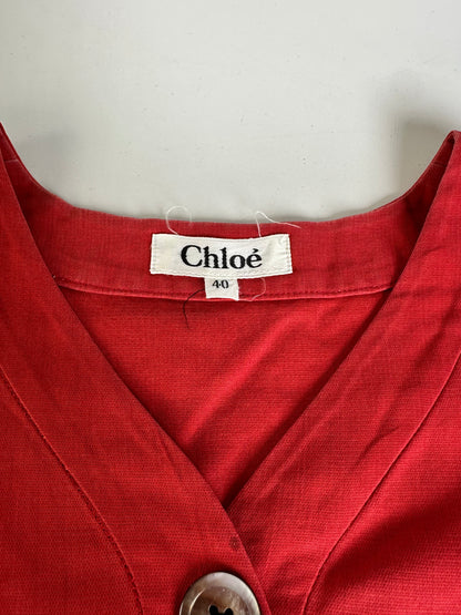 Vintage Chloe Cotton Blend Top Red L