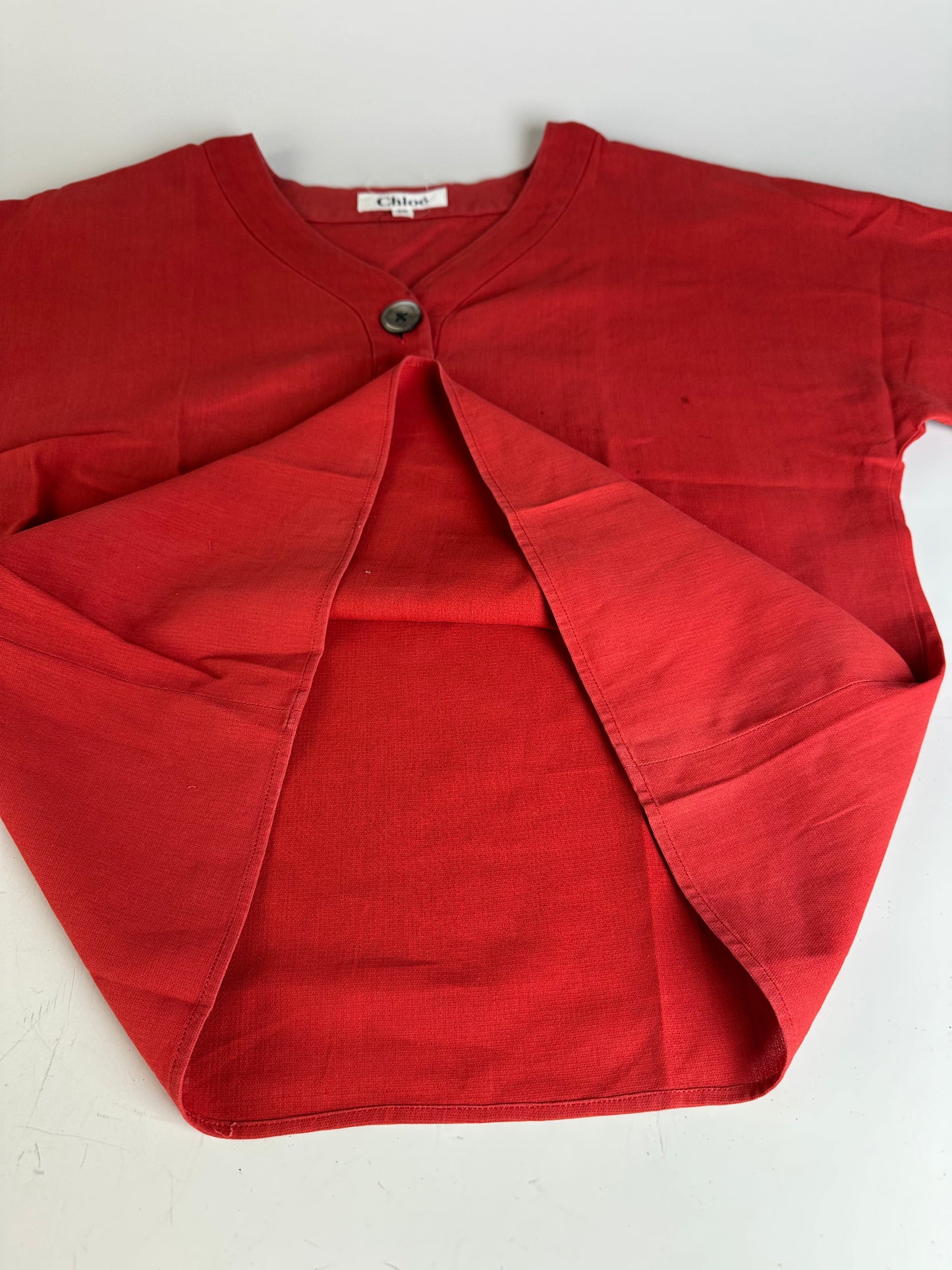 Vintage Chloe Cotton Blend Top Red L