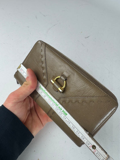 Vintage Yves Saint Laurent Zippy Leather Wallet Brown