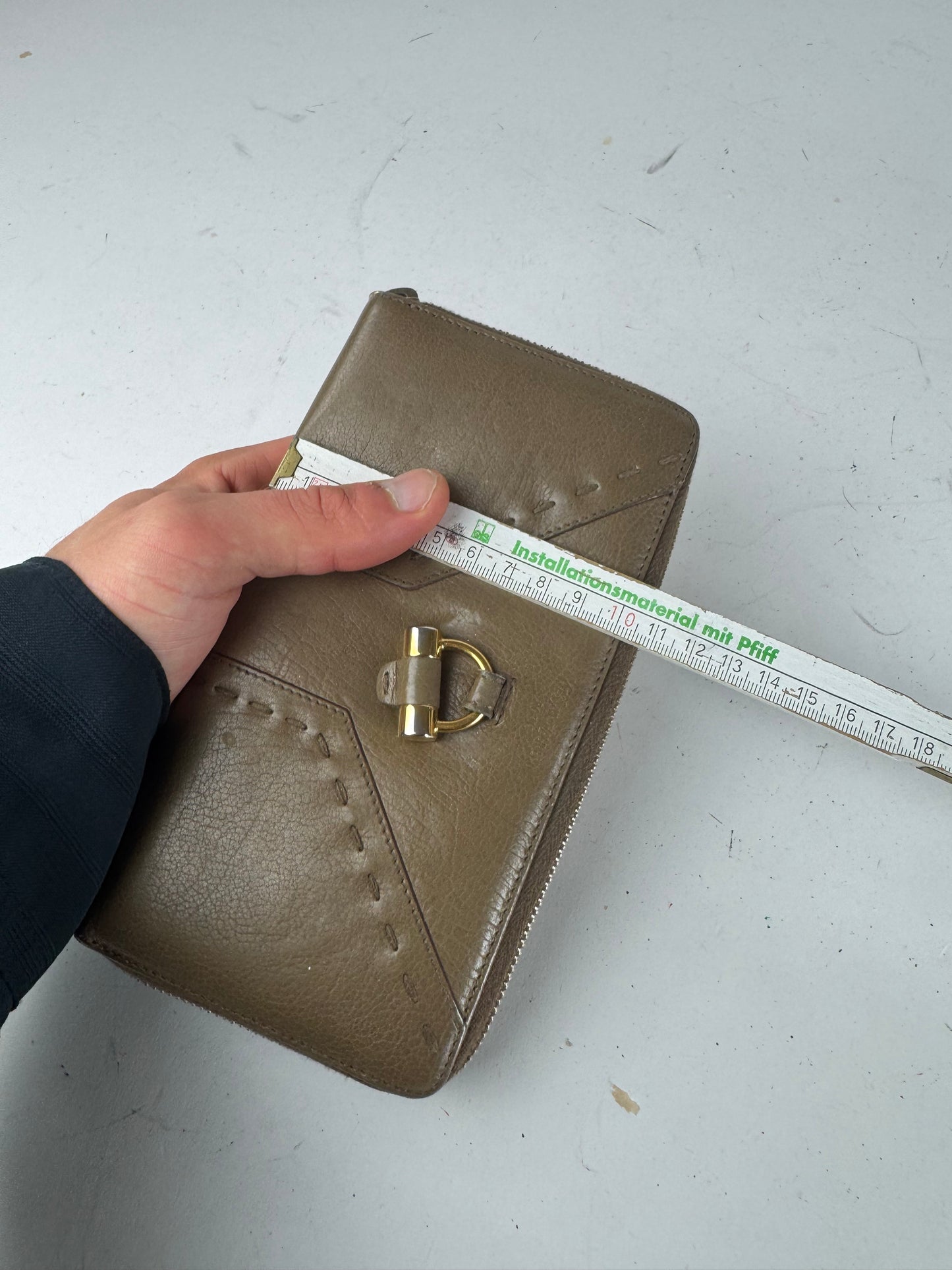 Vintage Yves Saint Laurent Zippy Leather Wallet Brown