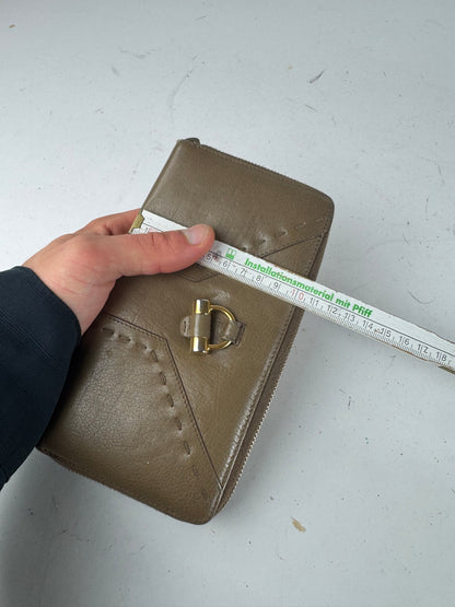 Vintage Yves Saint Laurent Zippy Leather Wallet Brown