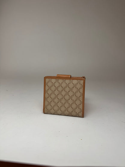 Vintage Celine Paris Monogram Leather wallet beige brown