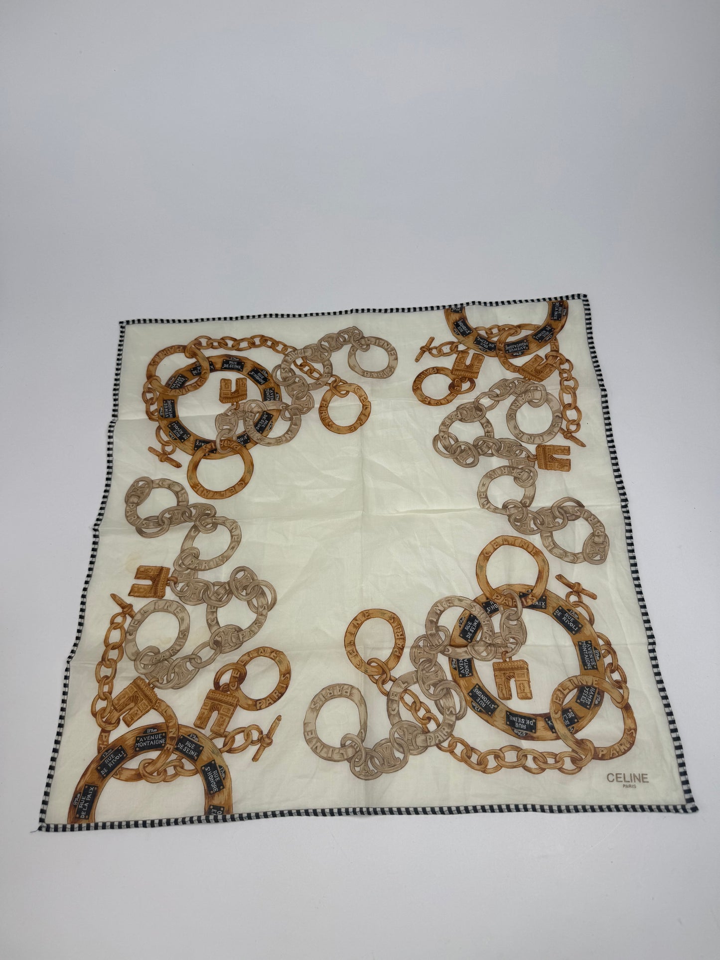 Vintage Celine Cloth beige gold