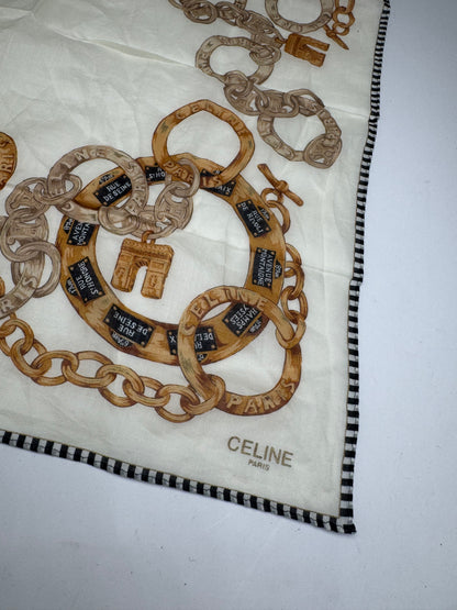 Vintage Celine Cloth beige gold