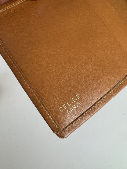 Vintage Celine Paris Monogram Leather wallet beige brown