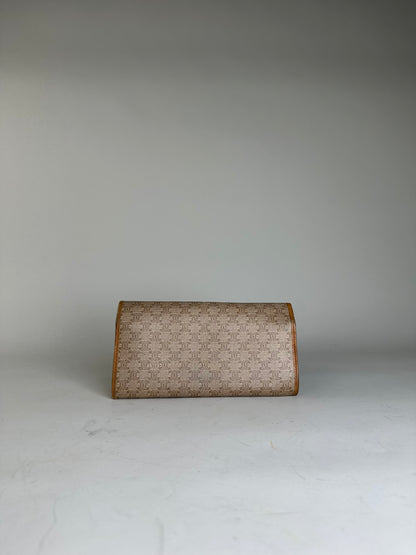 Vintage Celine Macadam Canvas Wallet Beige Tan