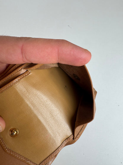 Vintage Celine Paris Monogram Leather wallet beige brown