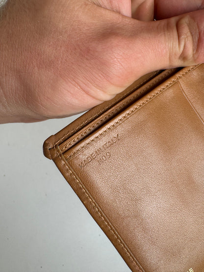 Vintage Celine Paris Monogram Leather wallet beige brown