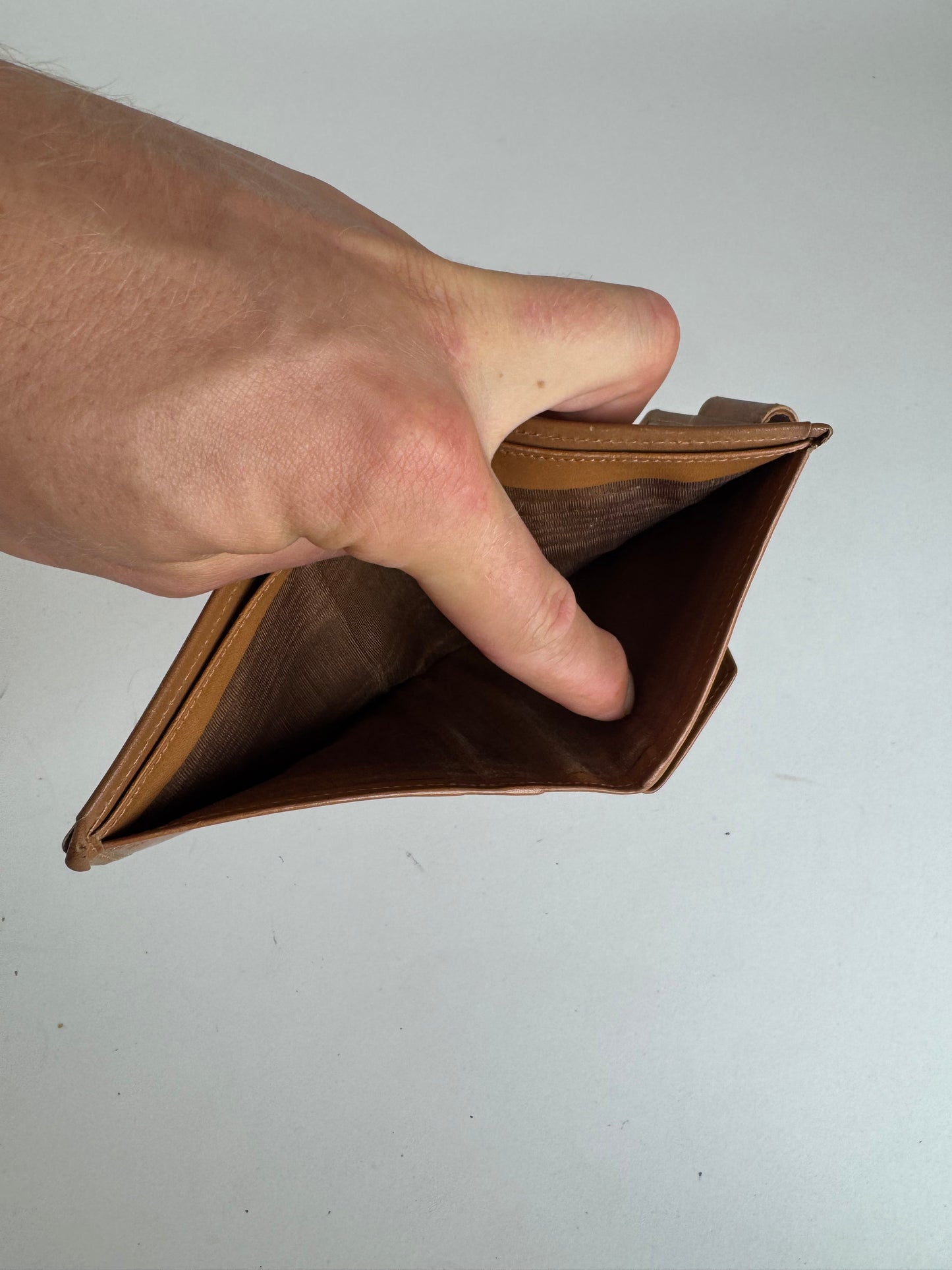 Vintage Celine Paris Monogram Leather wallet beige brown