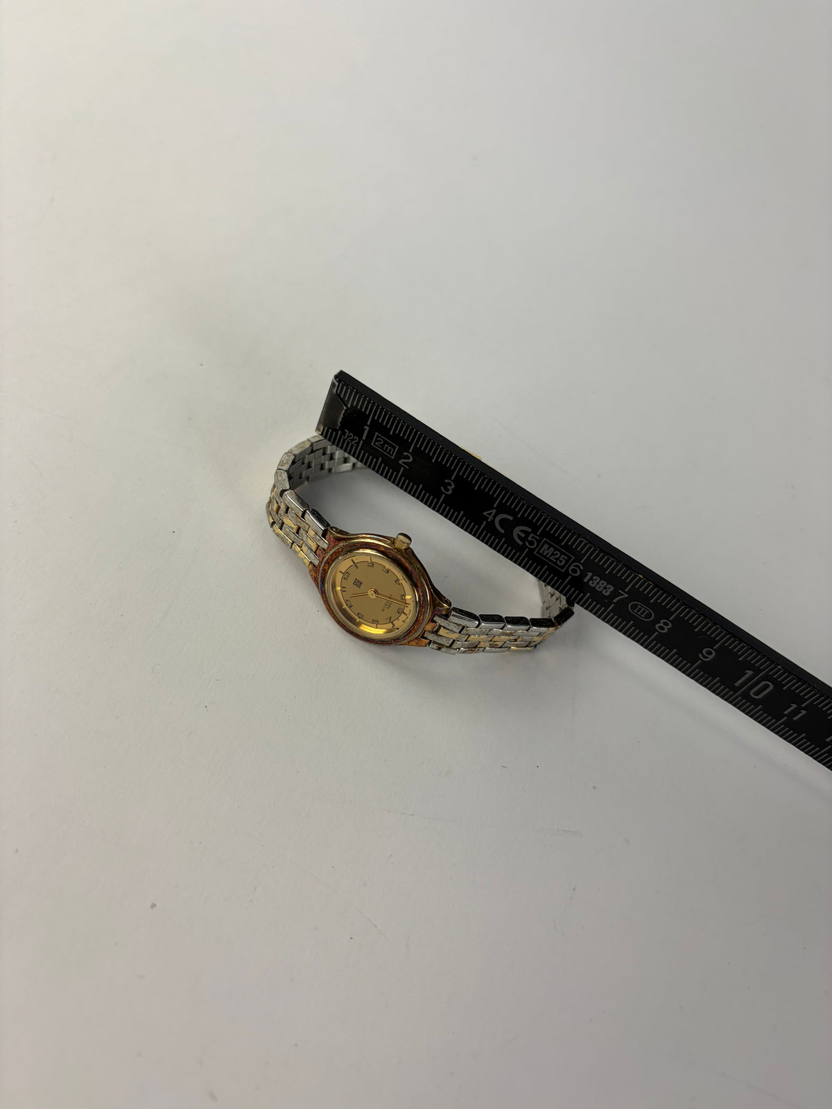 Vintage Givenchy Two-Tone Bracelet Watch Late 1980s Gold Silver