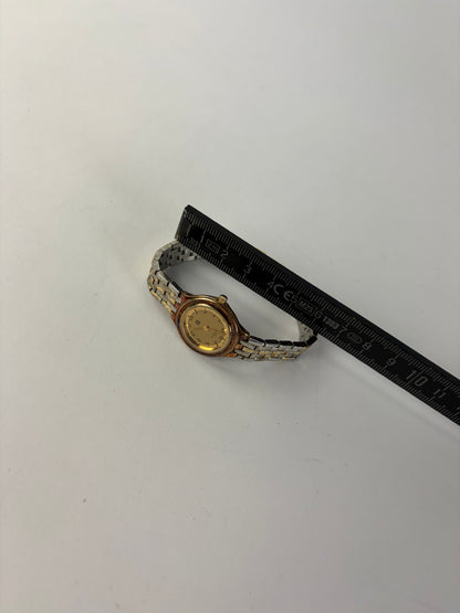 Vintage Givenchy Two-Tone Bracelet Watch Late 1980s Gold Silver