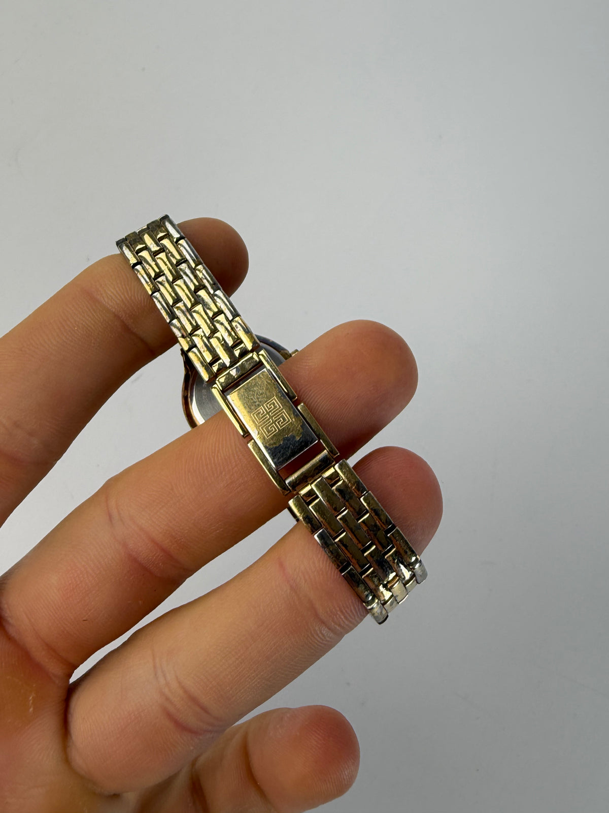 Vintage Givenchy Two-Tone Bracelet Watch Late 1980s Gold Silver