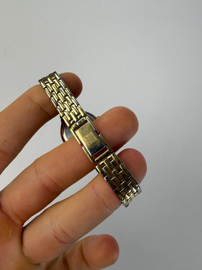 Vintage Givenchy Two-Tone Bracelet Watch Late 1980s Gold Silver