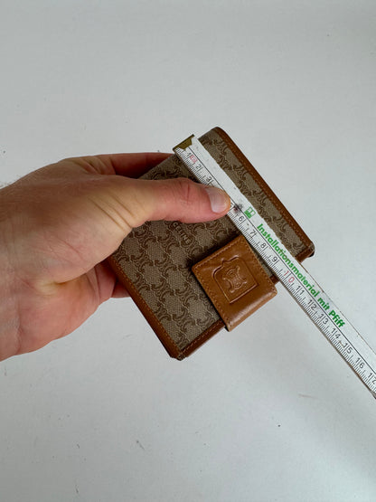 Vintage Celine Paris Monogram Leather wallet beige brown