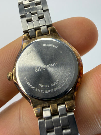 Vintage Givenchy Two-Tone Bracelet Watch Late 1980s Gold Silver