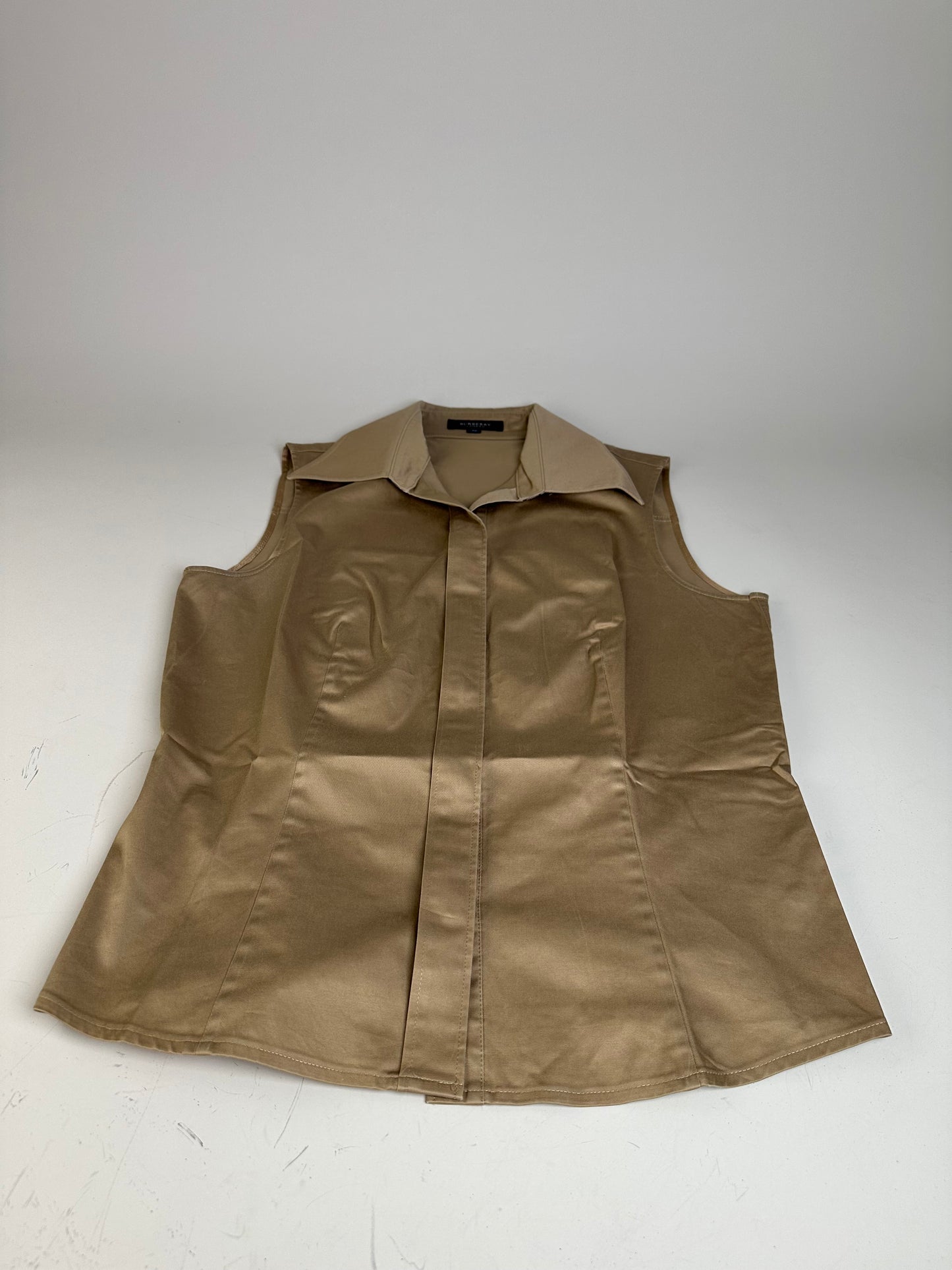 Vintage Burberry Sleeveless Cotton Blend Blouse Beige L