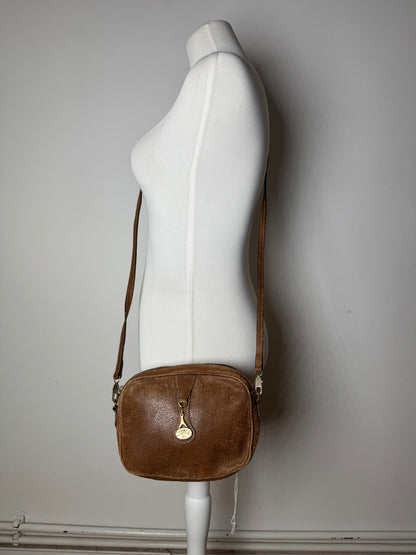 Vintage Gucci Leather Shoulder Bag Brown