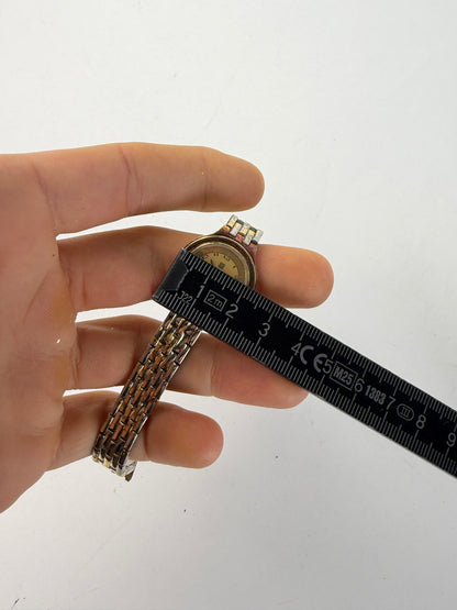 Vintage Givenchy Two-Tone Bracelet Watch Late 1980s Gold Silver