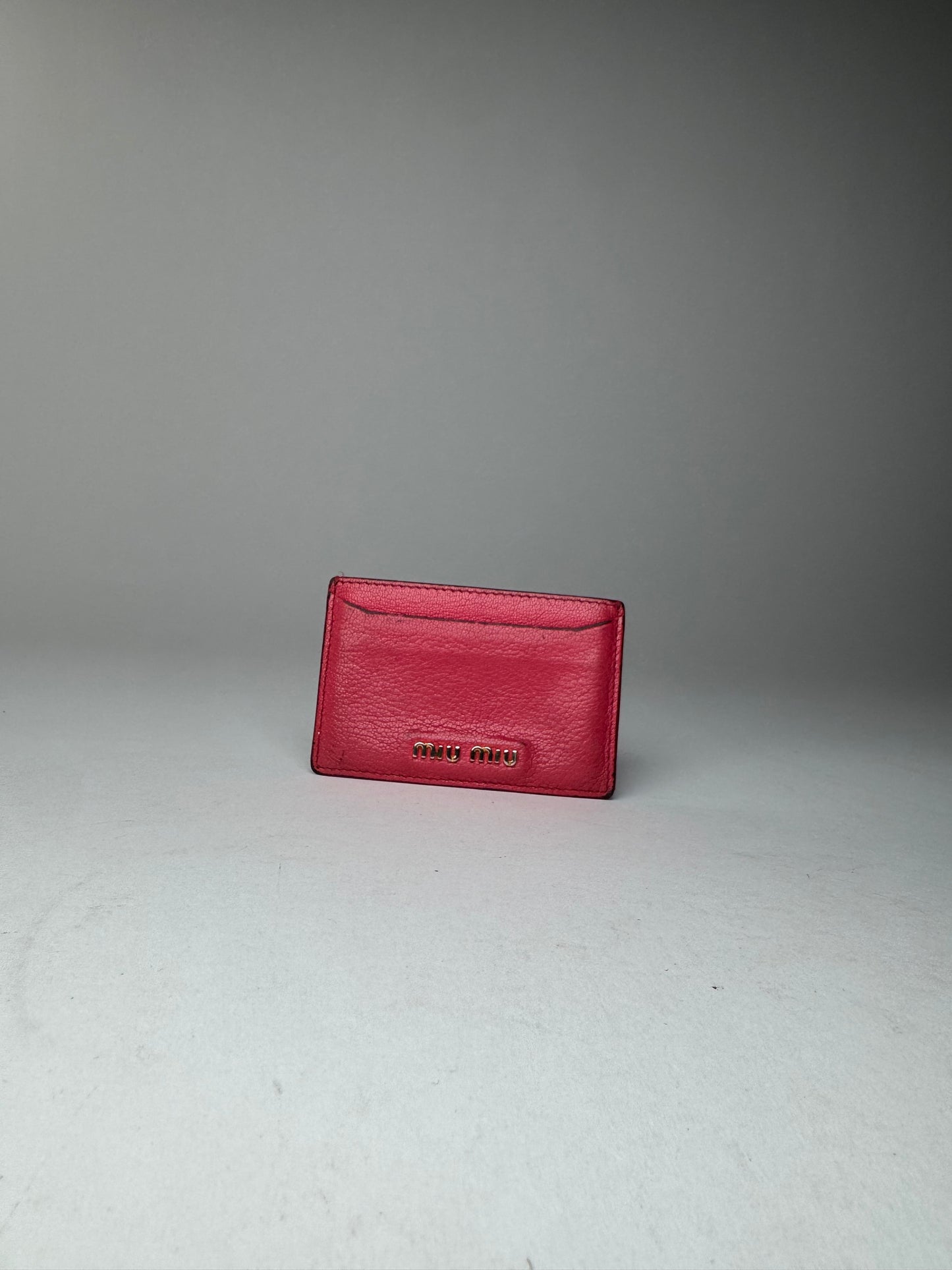 Vintage Miu Miu Leather Card Holder Red