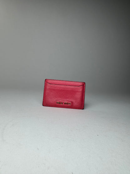 Vintage Miu Miu Leather Card Holder Red