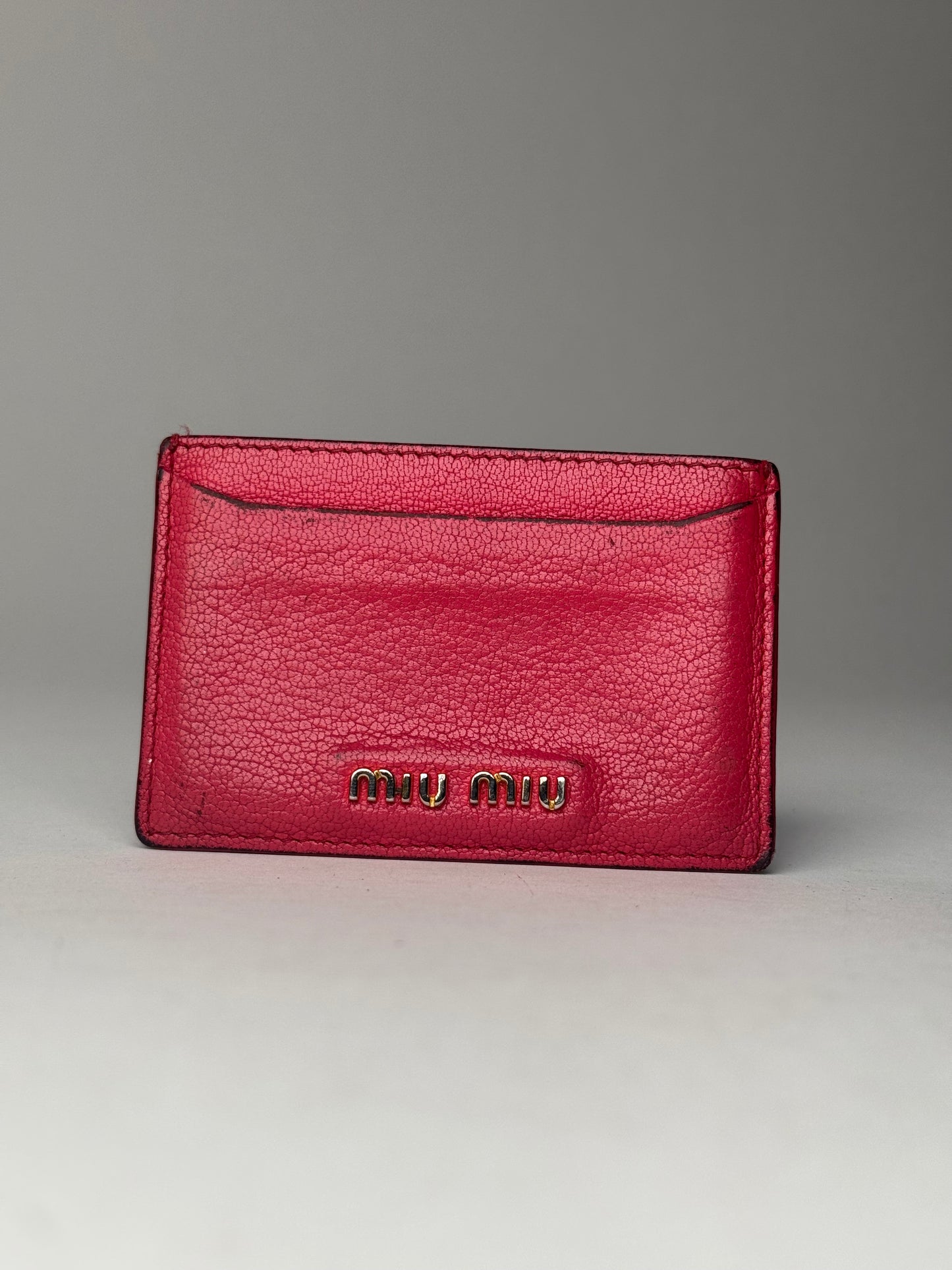 Vintage Miu Miu Leather Card Holder Red