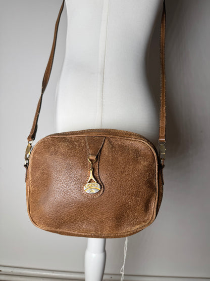 Vintage Gucci Leather Shoulder Bag Brown