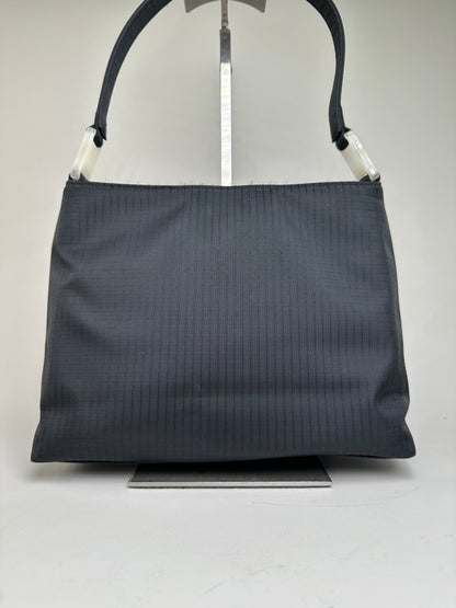 Vintage Givenchy Nylon Shoulder Bag Black Silver