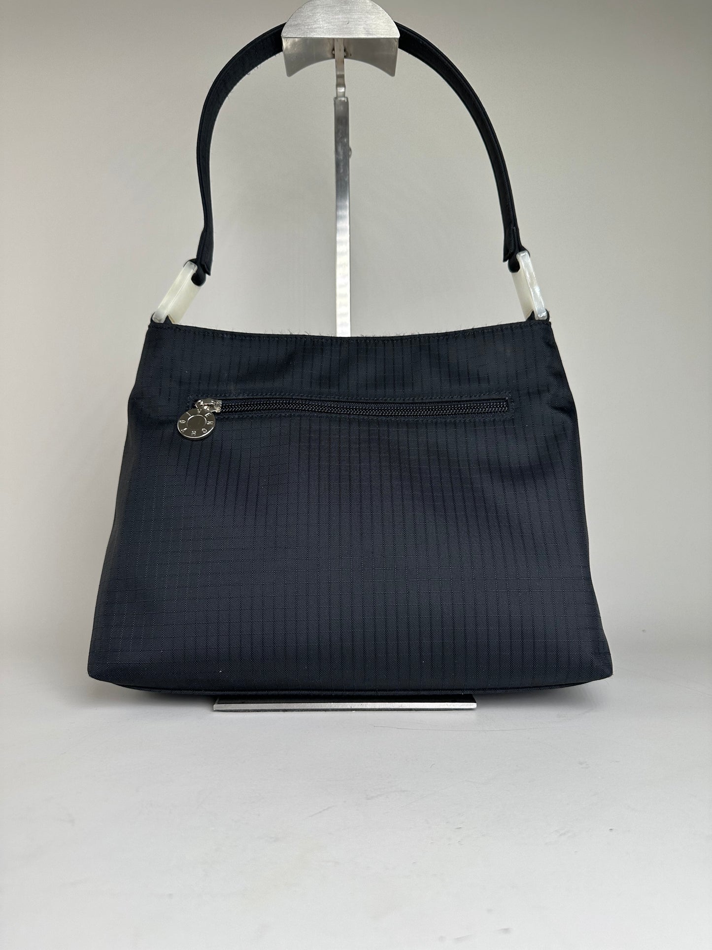 Vintage Givenchy Nylon Shoulder Bag Black Silver