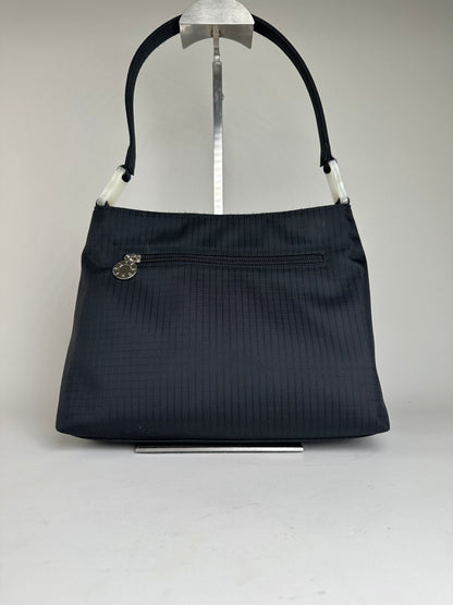 Vintage Givenchy Nylon Shoulder Bag Black Silver