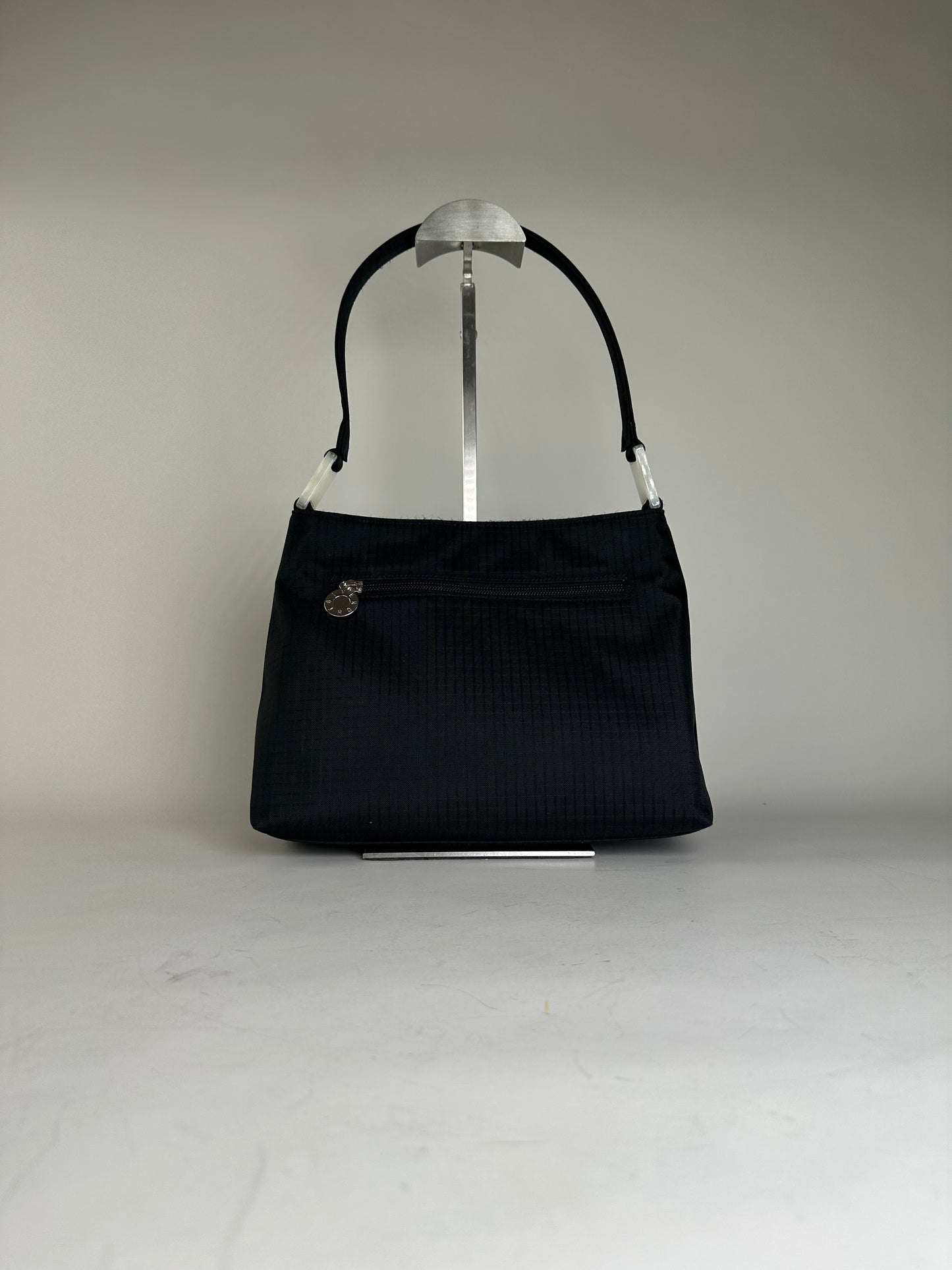 Vintage Givenchy Nylon Shoulder Bag Black Silver
