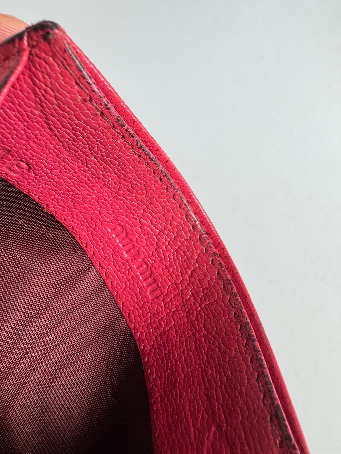 Vintage Miu Miu Leather Card Holder Red