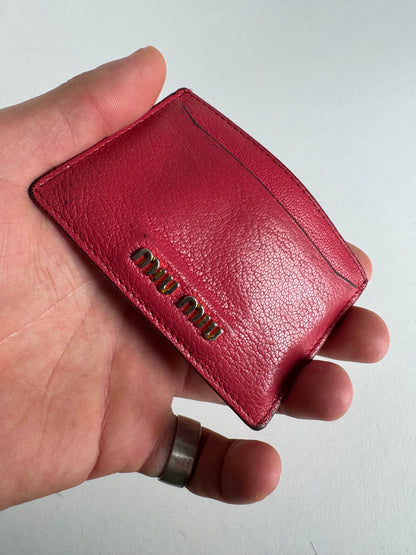 Vintage Miu Miu Leather Card Holder Red